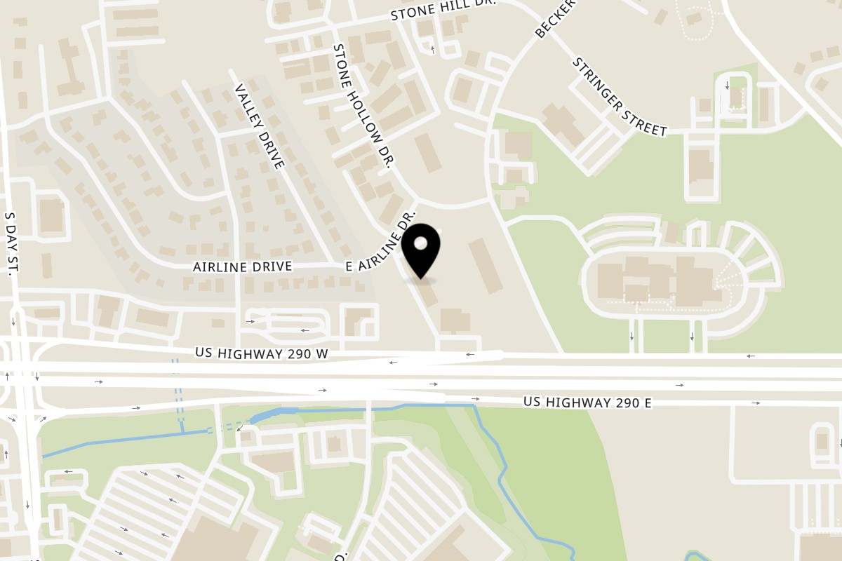 Map showing the location of Las Fuentes Brenham on 201 Hwy 290 E A in Brenham